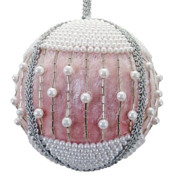 4" Pearl Bauble w/Pink Panel