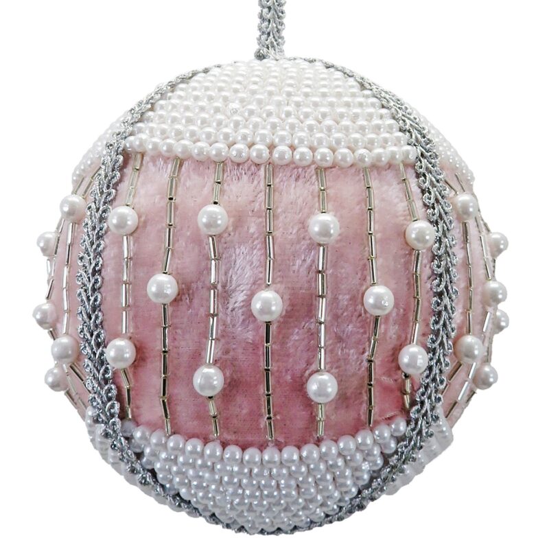 4" Pearl Bauble w/Pink Panel