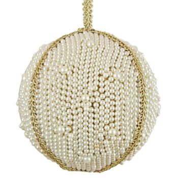 4" Ball Ornament w/(faux) Pearls All Over