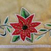 48" Gold Tissue Tree Skirt w/Poinsettia Embroidered Border - Image 2