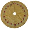 48" Gold Tissue Tree Skirt w/Poinsettia Embroidered Border - Image 3