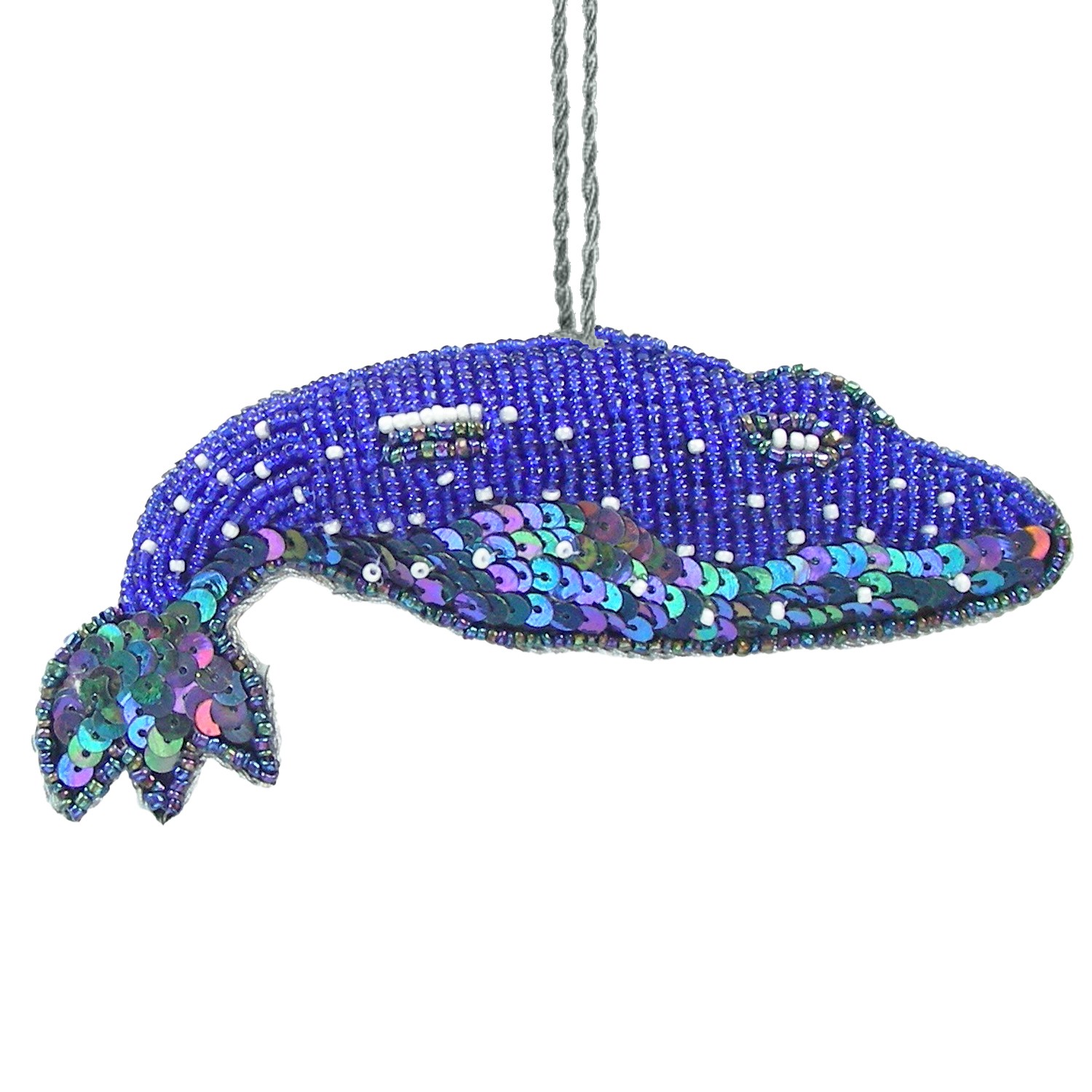 Blue Whale Bead/Sequin Ornament
