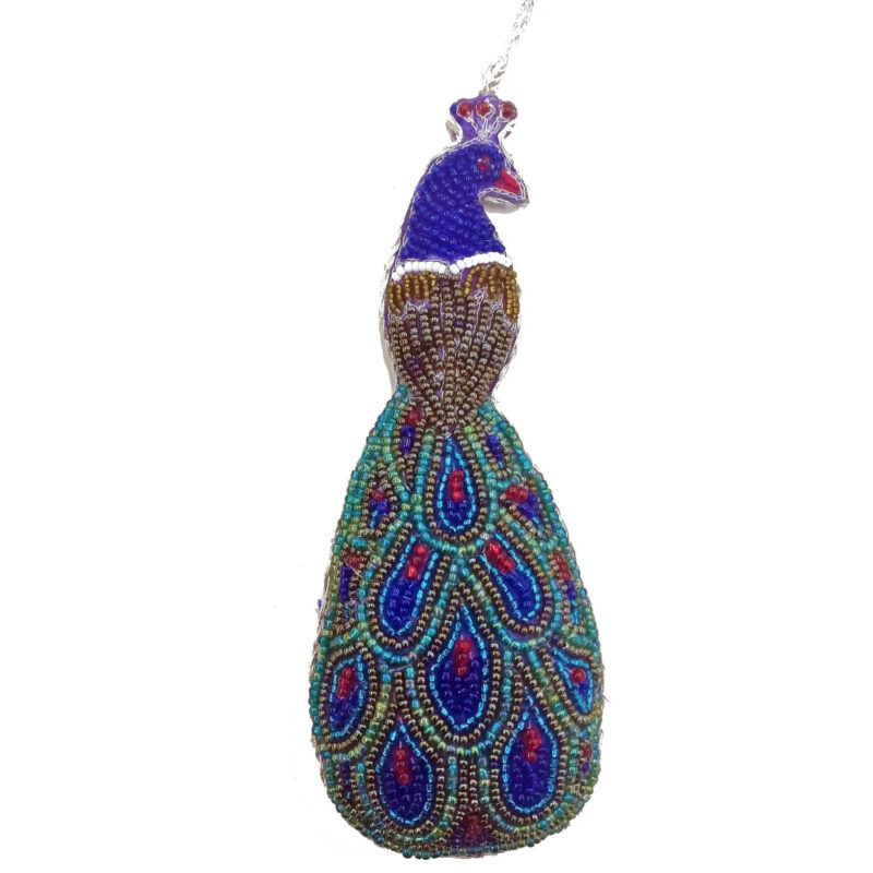 Peacock Beaded Orn