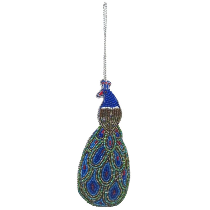 Peacock Beaded Orn - Image 2