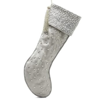 Silver Tissue Stocking w/(faux) Pearls