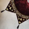 60" Burgundy Ash Velvet 8-pt Star Tree Skirt w/Gold Embroidered Butterflies & Flowers - Image 4