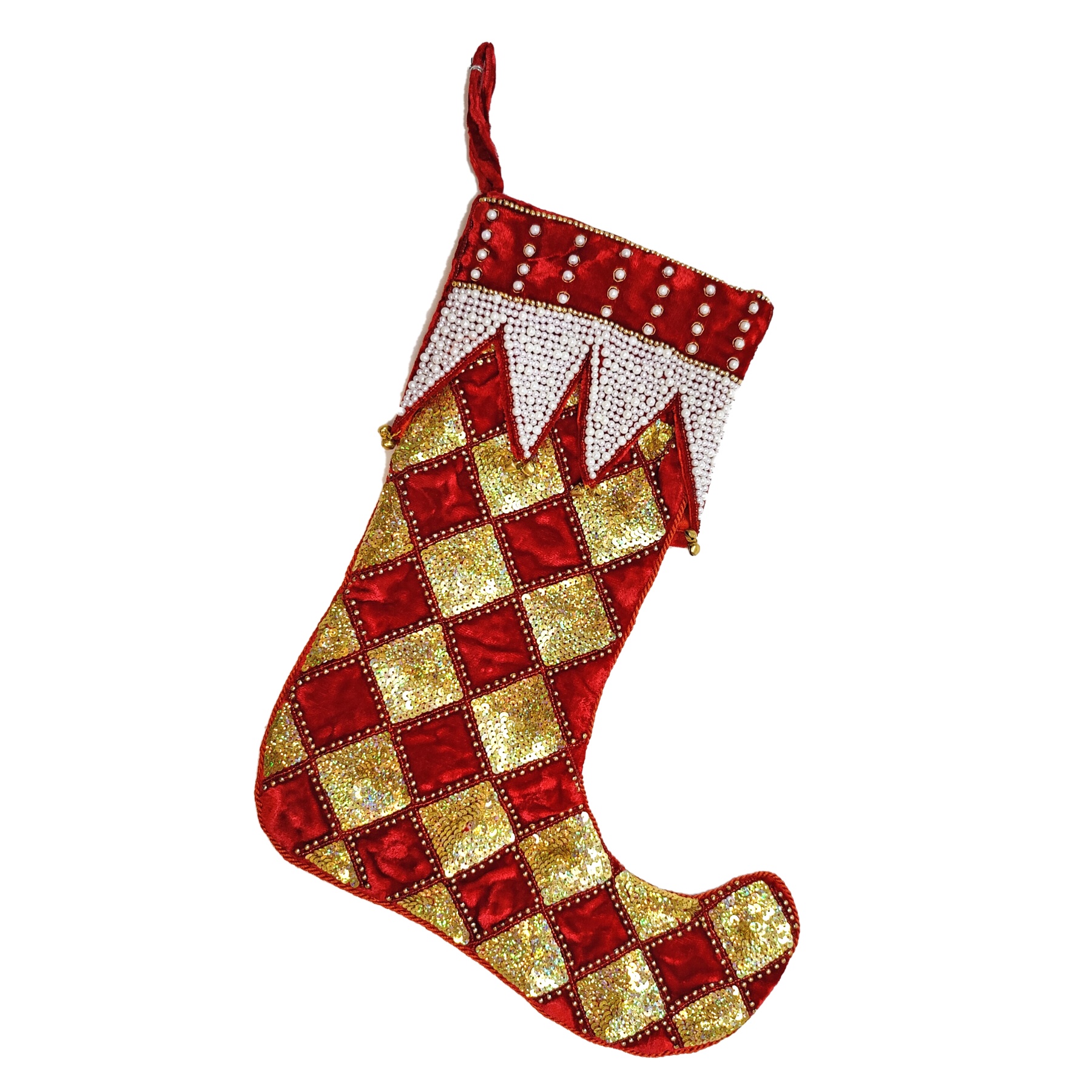 Red & Gold Jester Stocking