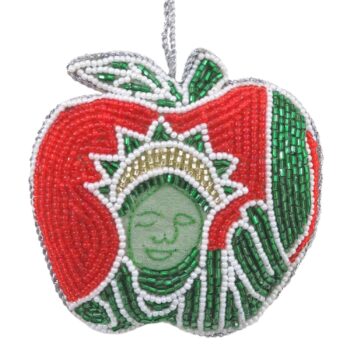 Apple With Liberty Statue Beaded Orn