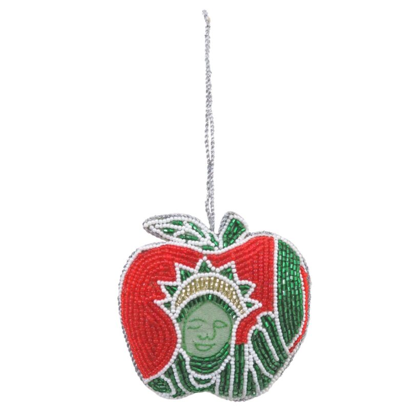 Apple With Liberty Statue Beaded Orn - Image 2