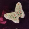 60" Burgundy Ash Velvet 8-pt Star Tree Skirt w/Gold Embroidered Butterflies & Flowers - Image 2