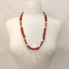 Triple Strand Carnelian & Fresh Water Pearl Necklace - Image 2