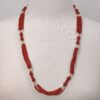 Triple Strand Carnelian & Fresh Water Pearl Necklace