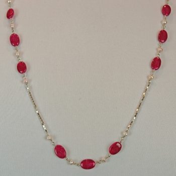 Semi Precious Stone & Pearl Necklace