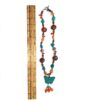 Hand Carved Butterfly Pendant on Carnelian & Turquoise Necklace 20" - Image 3