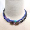 Lapis, Hematite, Turquoise, Amethyst Necklace 35"