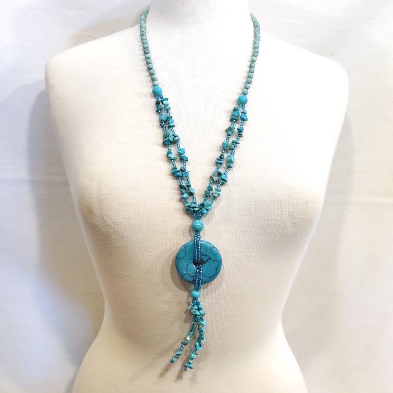 Semi Precious Necklace w/Pi Pendant