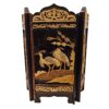 3-Panel  Marquetry inlaid Miniature Wood Screen - Image 2