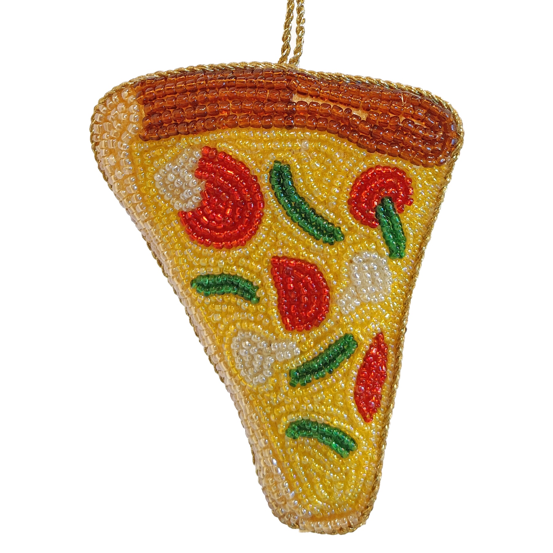 Pizza Beaded Ornament