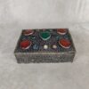 Kashmir Metal Box w/Semi Precious Stones - Image 3
