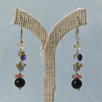 Multi Stone Dangle Earring