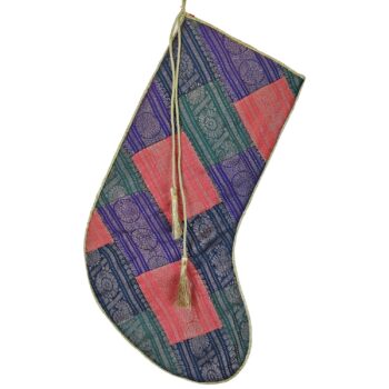 Patchwork Sari Stocking