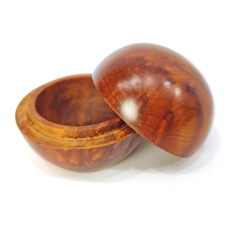 Smooth Round Hand Carved Box