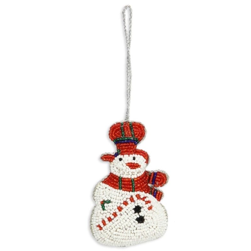 Snowman Ornament Beaded - Image 2