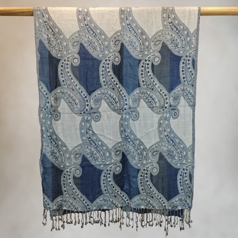 Blue & Gray Rayon Shawl