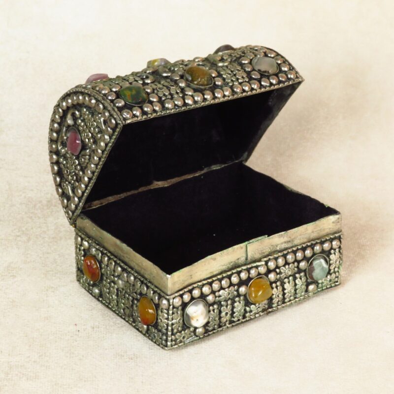 Metalwork Miniature Domed Chest w/Inlay - Image 3