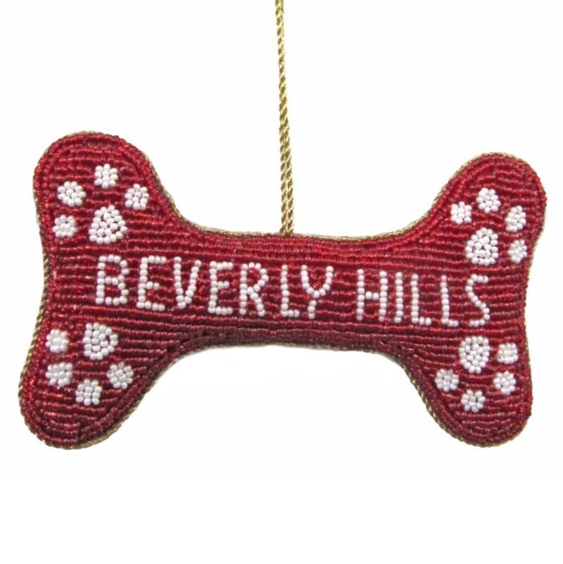 Beverly Hills Hand Beaded Bone Ornament - Image 2