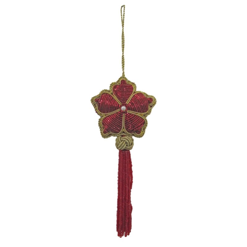 Hand Embroidered Flower Ornament